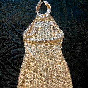 Backless Rose Gold Dress